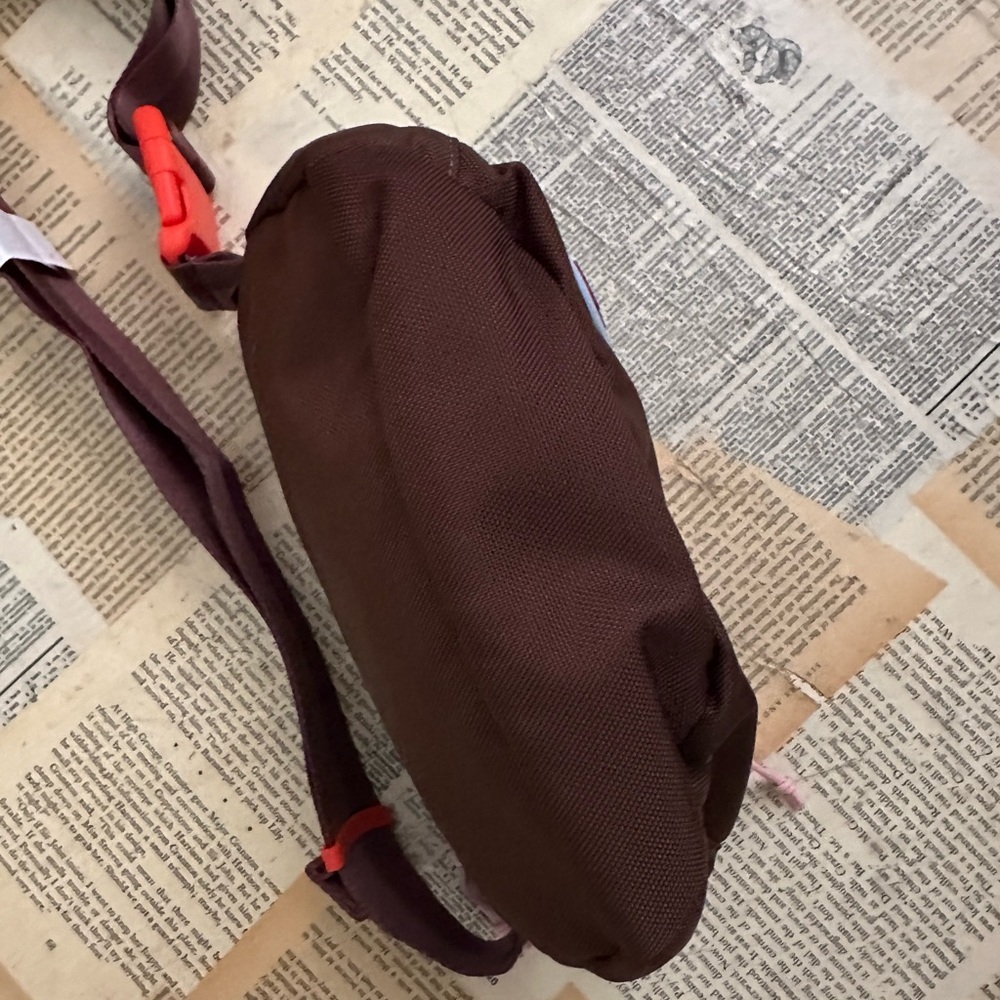 Baboon To The Moon Hip Pack Brown Crossbody Bag with Pink Accents - Picture 5 of 10